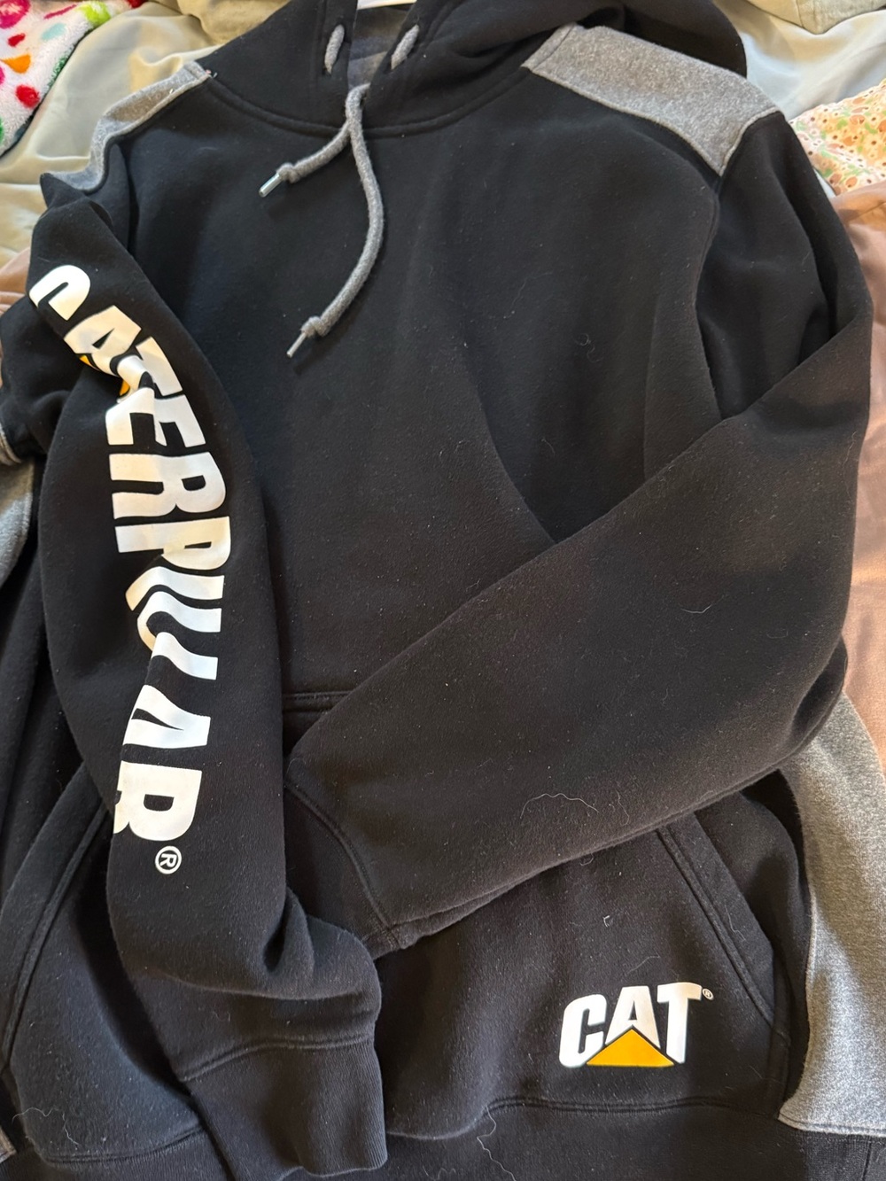 Caterpillar Black and Yellow Logo Hoodie